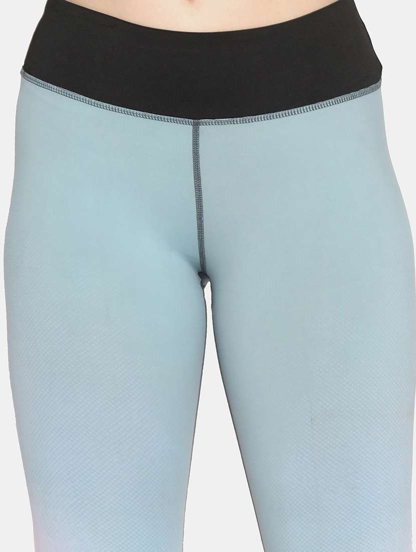 blue coloiured high rise yoga pants - 19328673 - Standard Image - 5