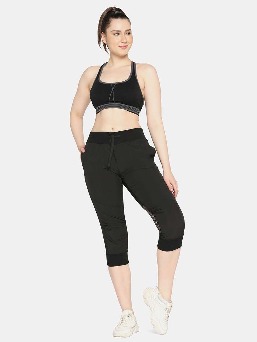 black mid rise yoga pants - 19328677 - Standard Image - 3