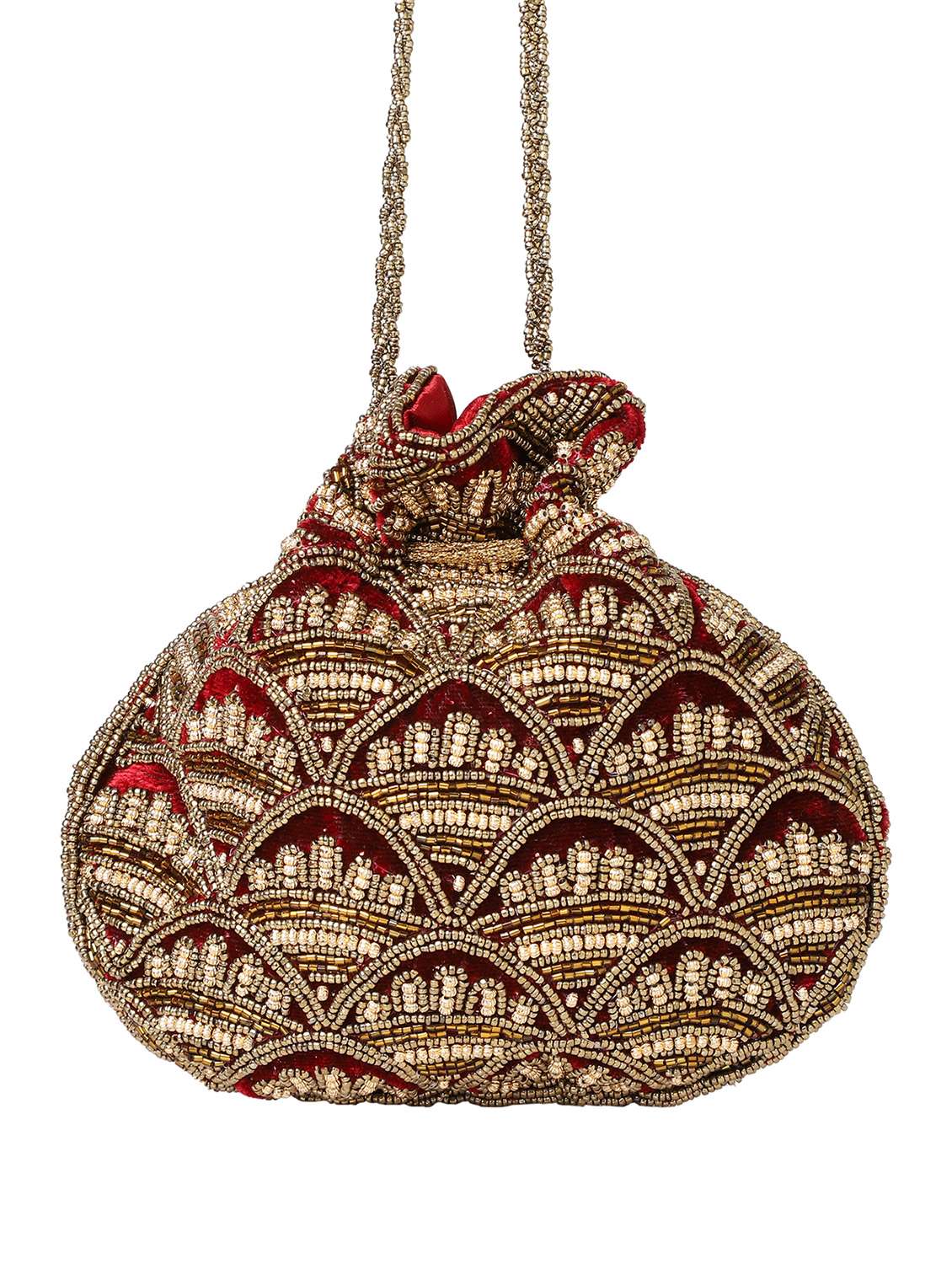 red velvet ethnic potli - 19328875 - Standard Image - 3