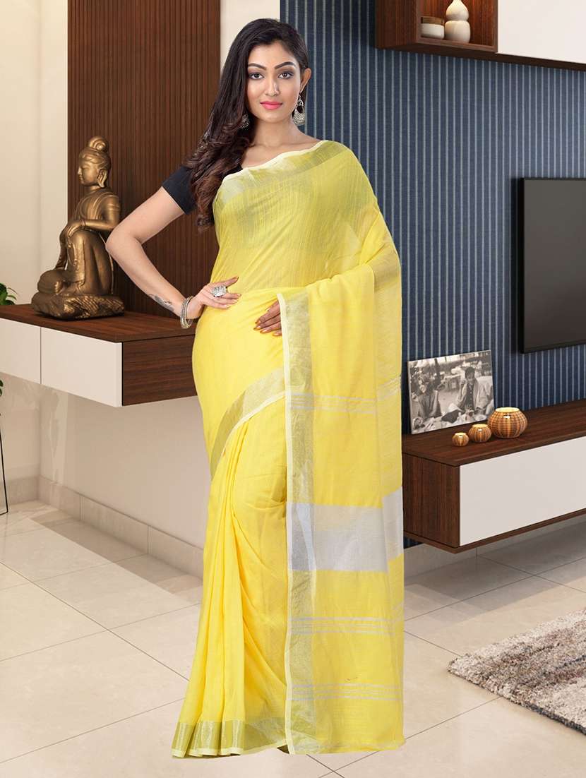 women's bordered yellow colored saree - 19329205 - Zoom Image - 0