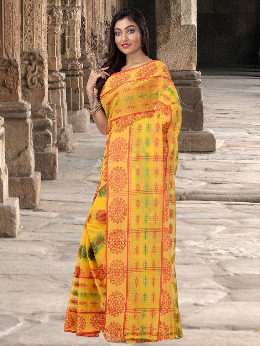 women's self design yellow colored saree - 19329281 - Zoom Image - 0