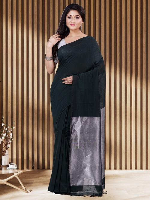 women's self design black colored saree - 19329309 -  Standard Image - 0