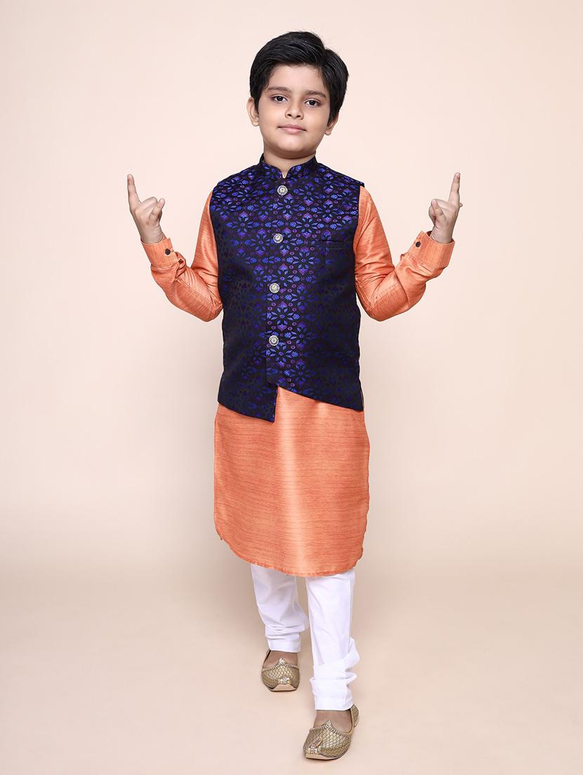 solids silk blend kurta set - 19329664 - Zoom Image - 0