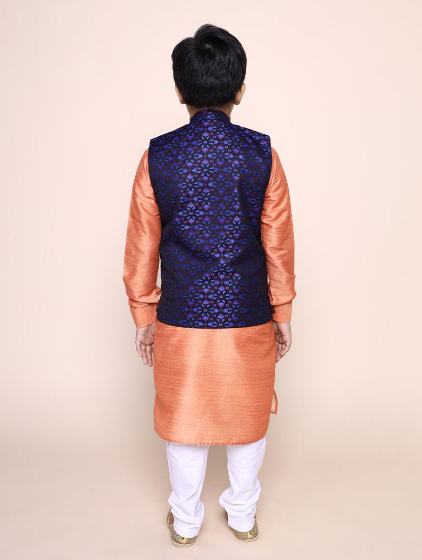 solids silk blend kurta set - 19329664 - Standard Image - 3