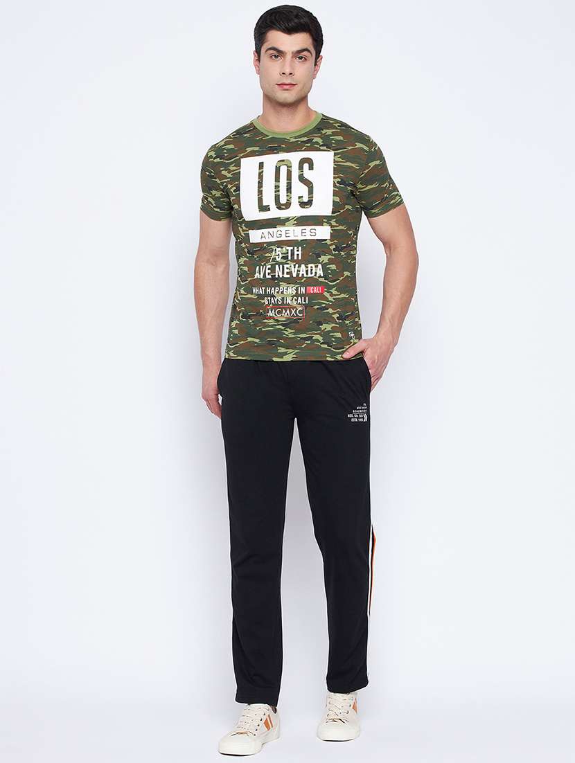 black solid full length track pant - 19329808 -  Standard Image - 3