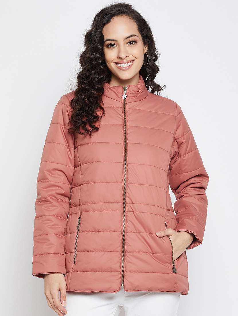 women solid long sleeve quilted jacket  - 19330500 -  Zoom Image - 0
