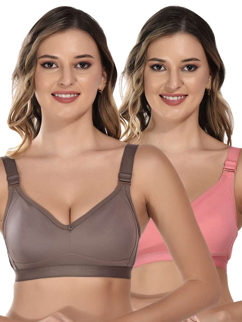 pack of 2 solid t-shirt bra