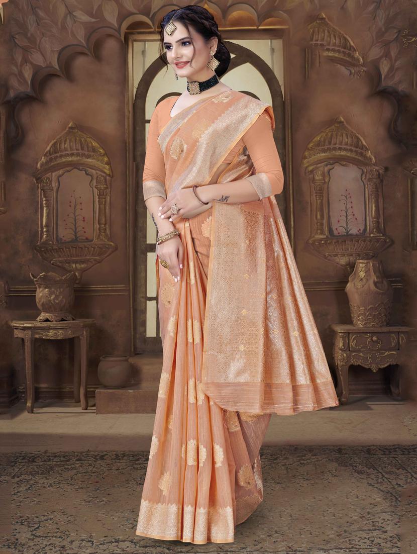 self design woven saree with blouse - 19333442 - Zoom Image - 0
