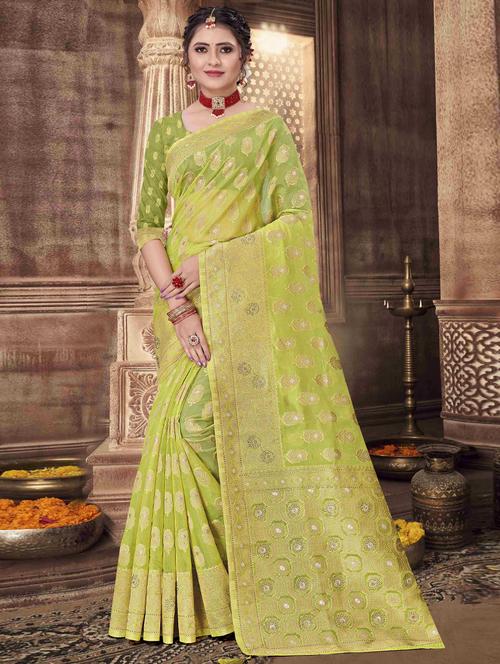 self design woven saree - 19333491 - Standard Image - 0