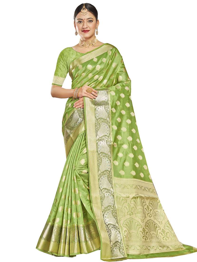 self design woven saree with blouse - 19333496 -  Zoom Image - 0