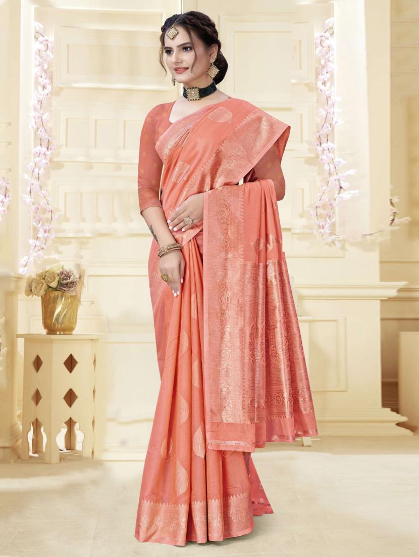 self design woven saree with blouse - 19333785 - Zoom Image - 0