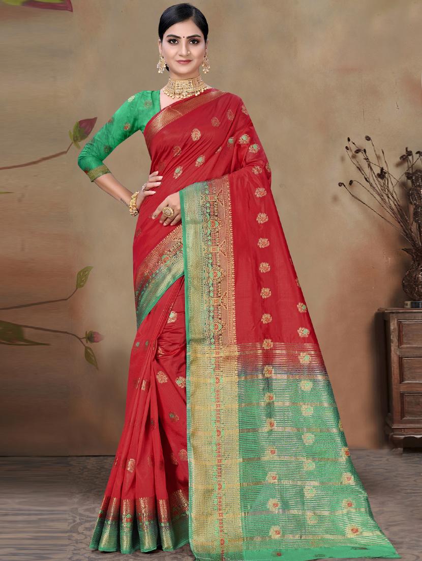 self design woven saree with blouse - 19333787 - Zoom Image - 0