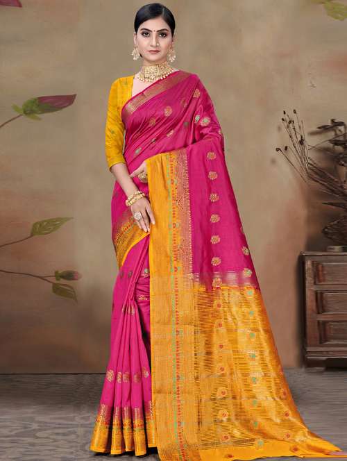 self design woven saree with blouse - 19333789 - Standard Image - 0