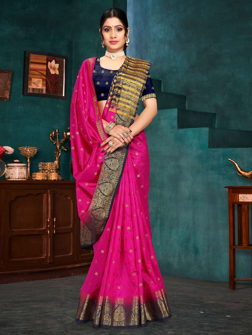 self design woven saree with blouse - 19333799 - Zoom Image - 0