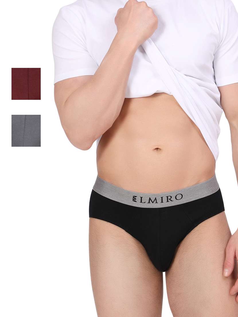 pack of 3 solid hipster brief