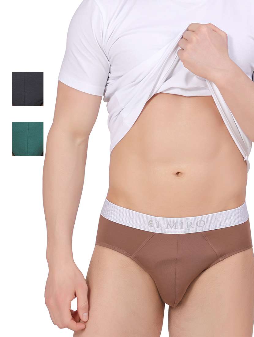 pack of 3 solid hipster brief