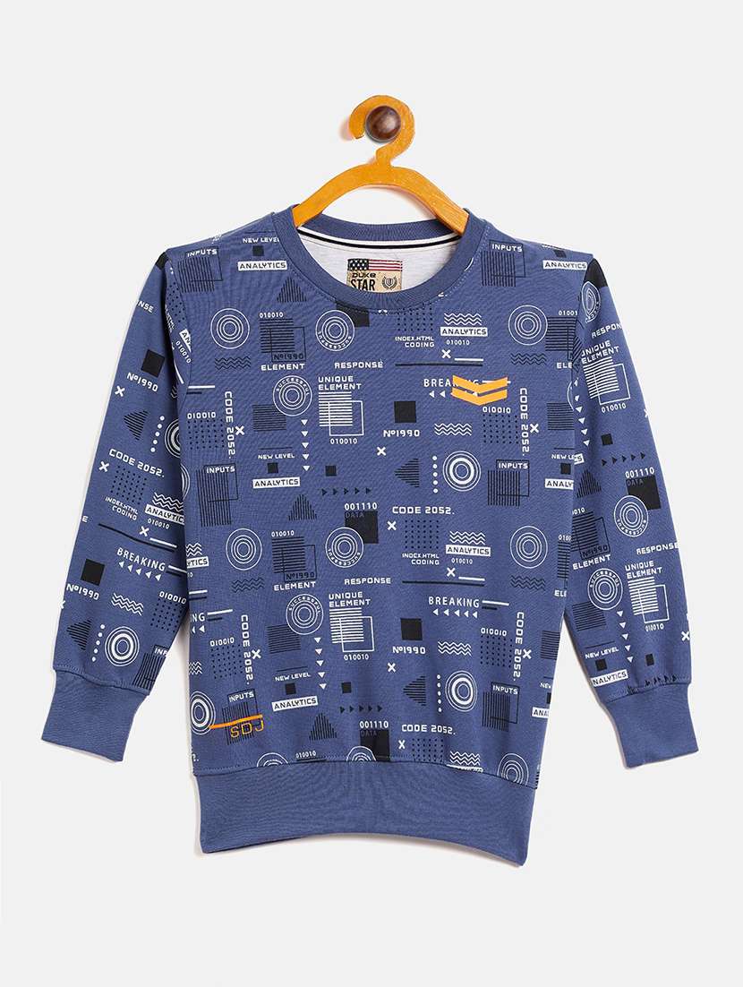 round neck printed sweatshirt