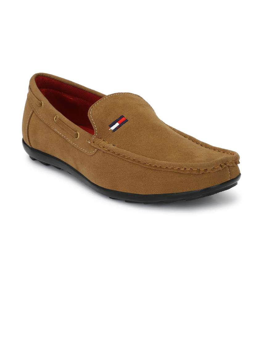 tan suede slip on loafers