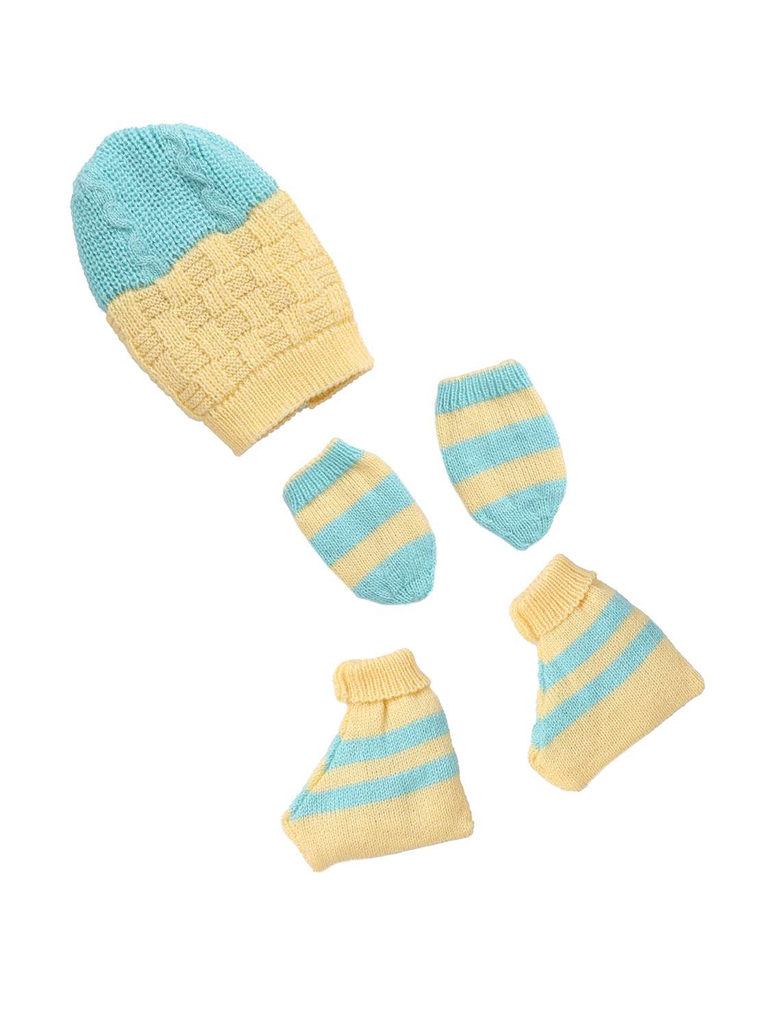 wool cap with pair of mittens & socks