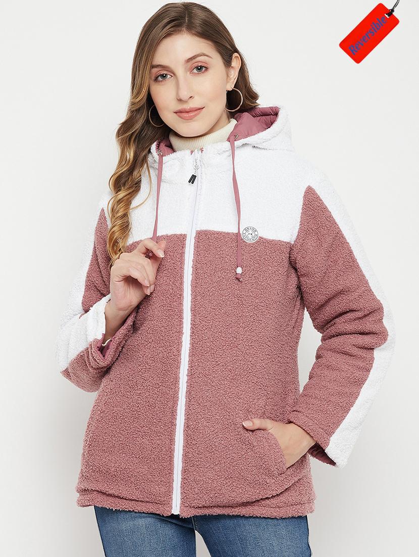 hood neck solid bomber/biker jacket - 19335511 -  Zoom Image - 0
