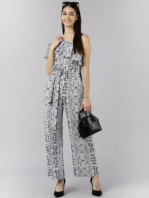 printed full leg jumpsuit - 19336345 - Standard Image - 0