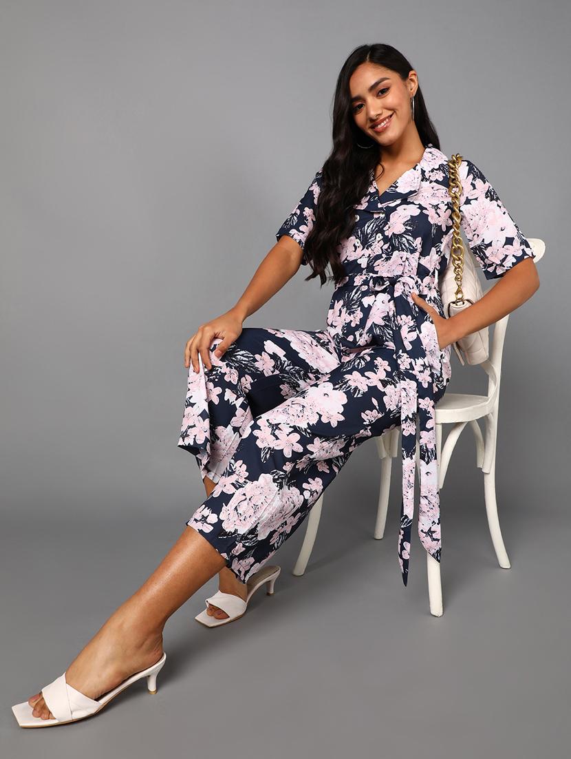printed full leg jumpsuit - 19336356 - Standard Image - 3