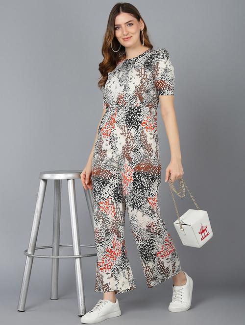 printed full leg jumpsuit - 19336359 -  Standard Image - 0