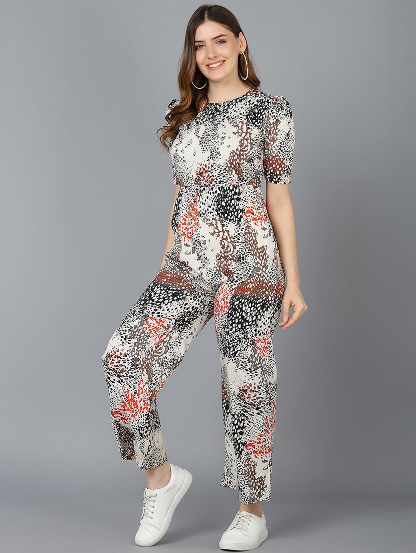 printed full leg jumpsuit - 19336359 - Standard Image - 3