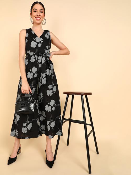 printed full leg jumpsuit - 19336361 - Standard Image - 0