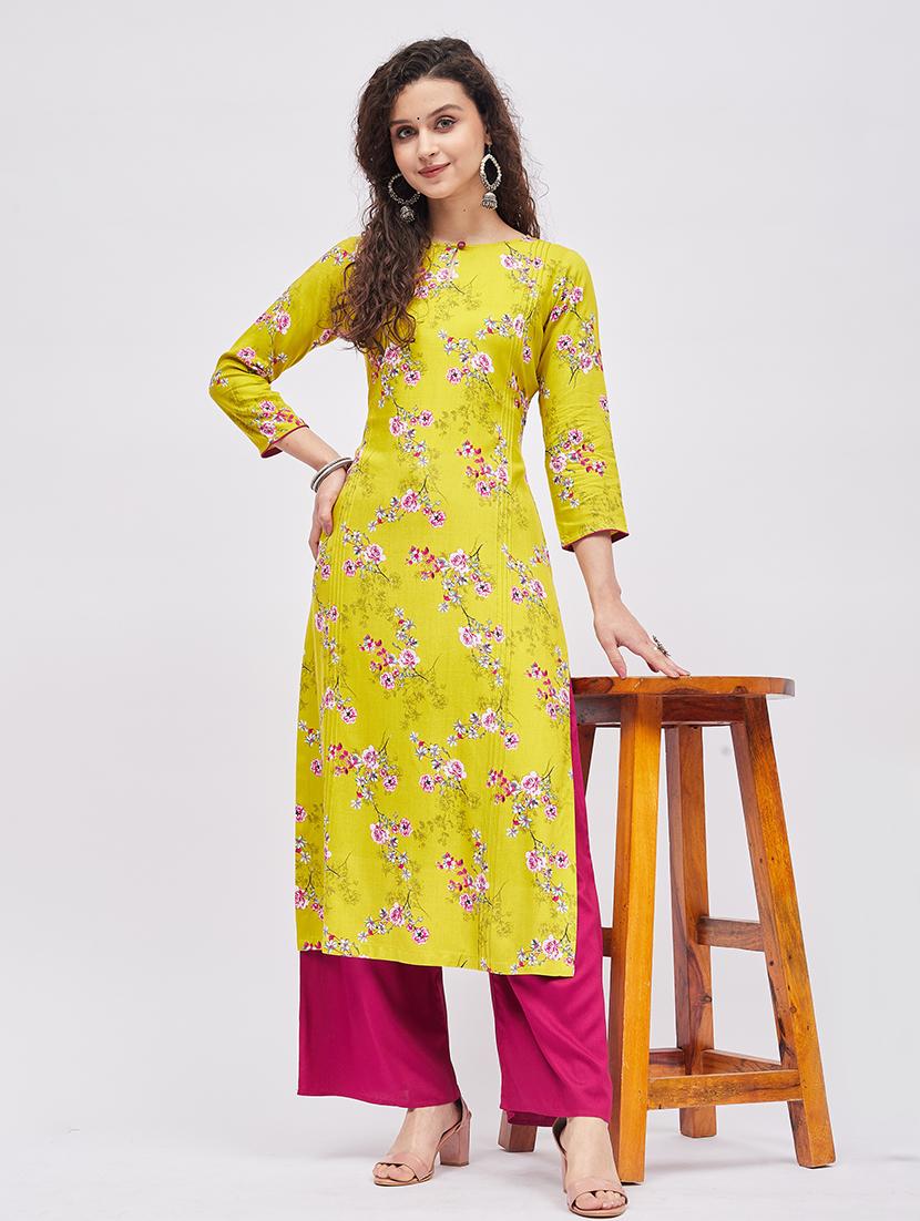 printed kurta palazzo set - 19337008 - Zoom Image - 0