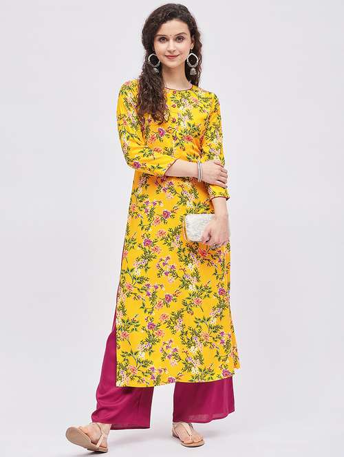 printed kurta palazzo set - 19337017 - Standard Image - 0