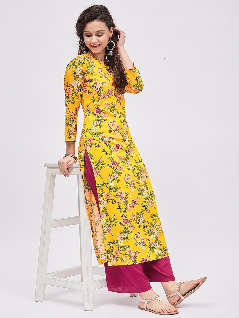 printed kurta palazzo set - 19337017 - Standard Image - 3