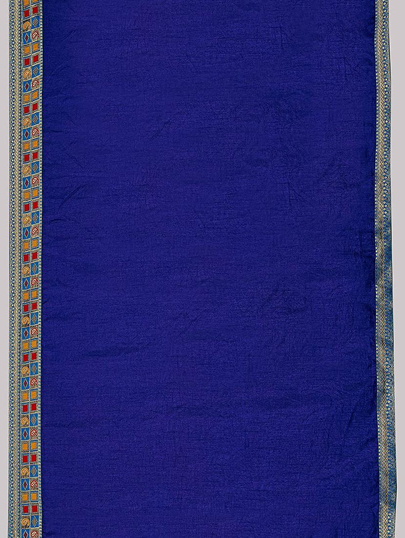 lace detailed solid bordered saree - 19337215 - Standard Image - 3