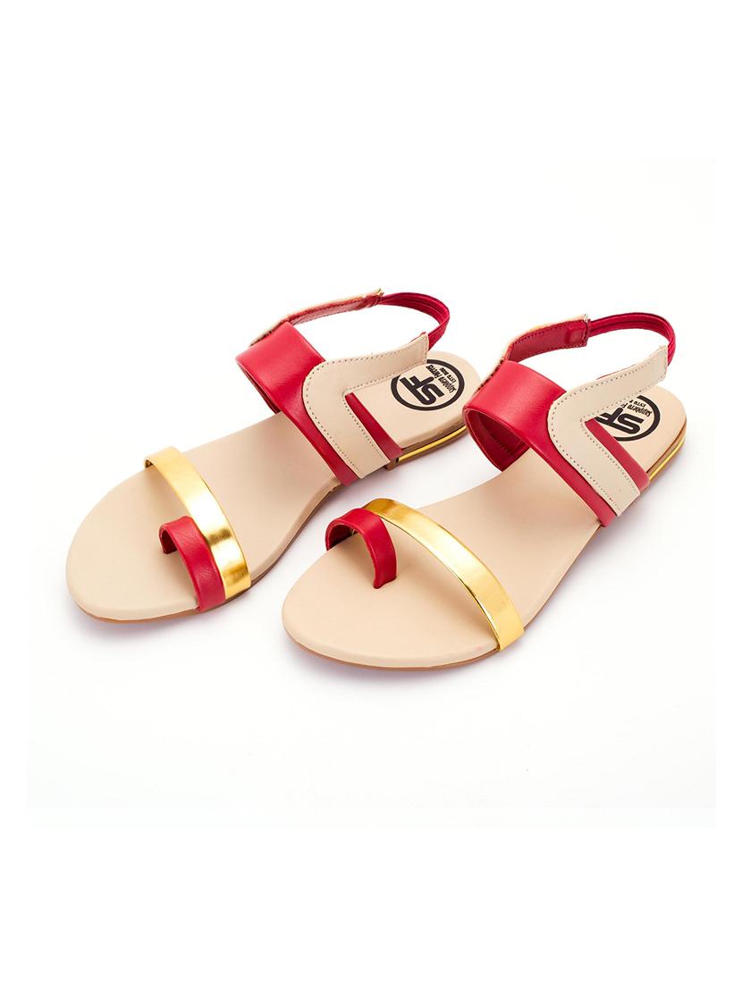 red back strap sandal - 19337358 - Zoom Image - 0