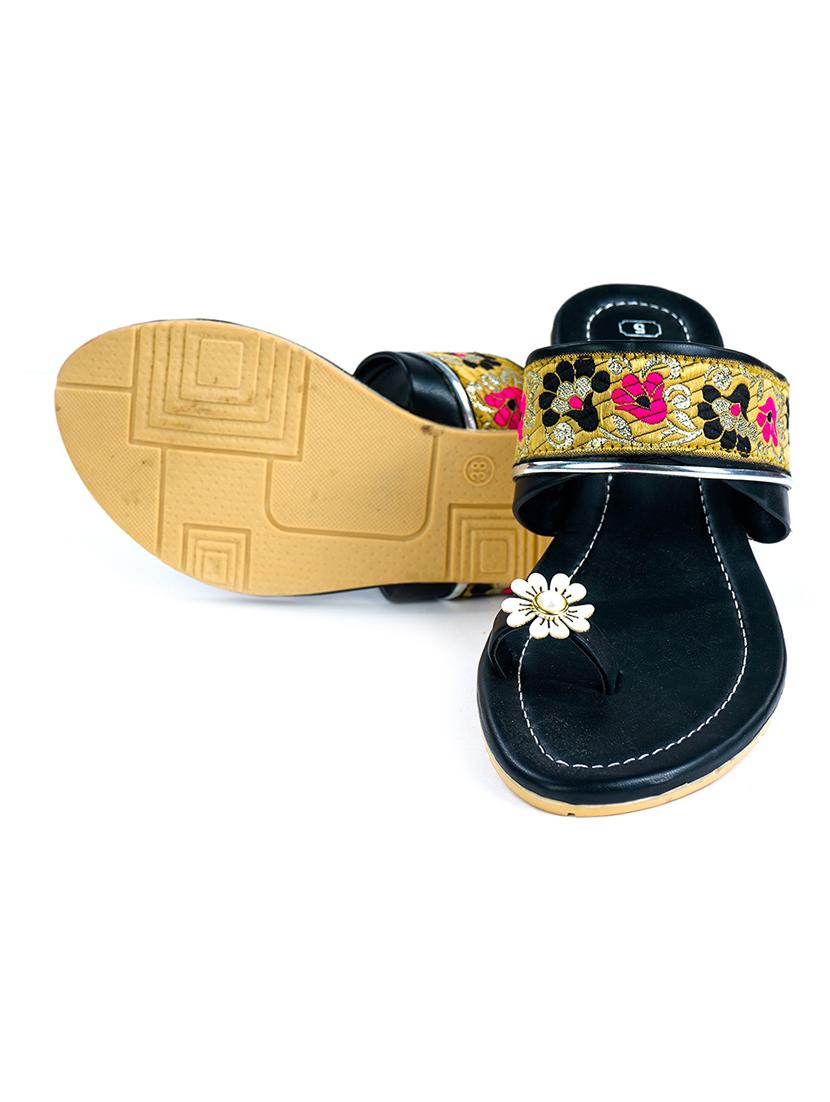 black slip on sandal - 19337724 - Standard Image - 3