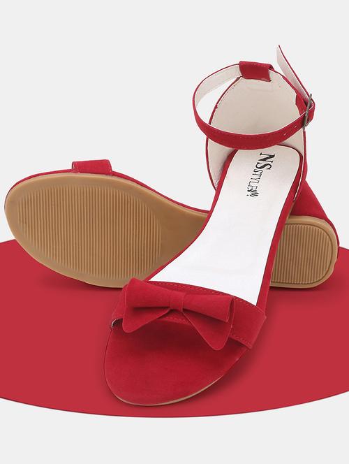red ankle strap sandal - 19338021 - Standard Image - 0