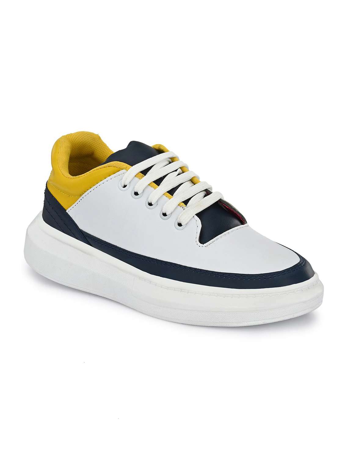 Buy online Multi Colored Pu Lace Up Sneakers from Casual Shoes for