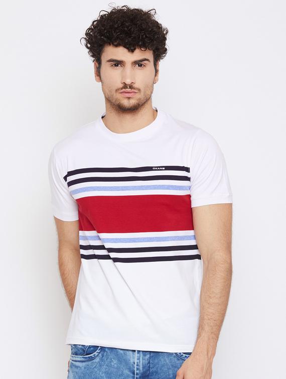 round neck striped t-shirt - 19342518 - Zoom Image - 0