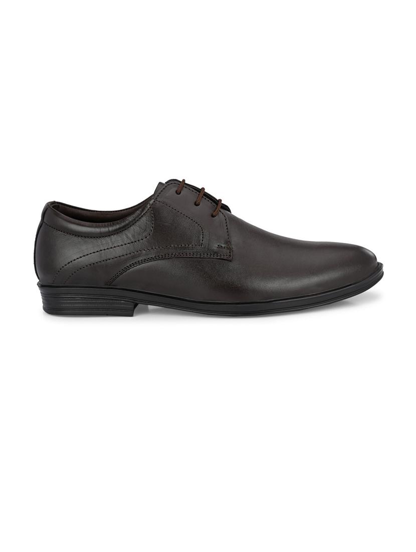 brown leather laceup derbies - 19343033 - Standard Image - 3