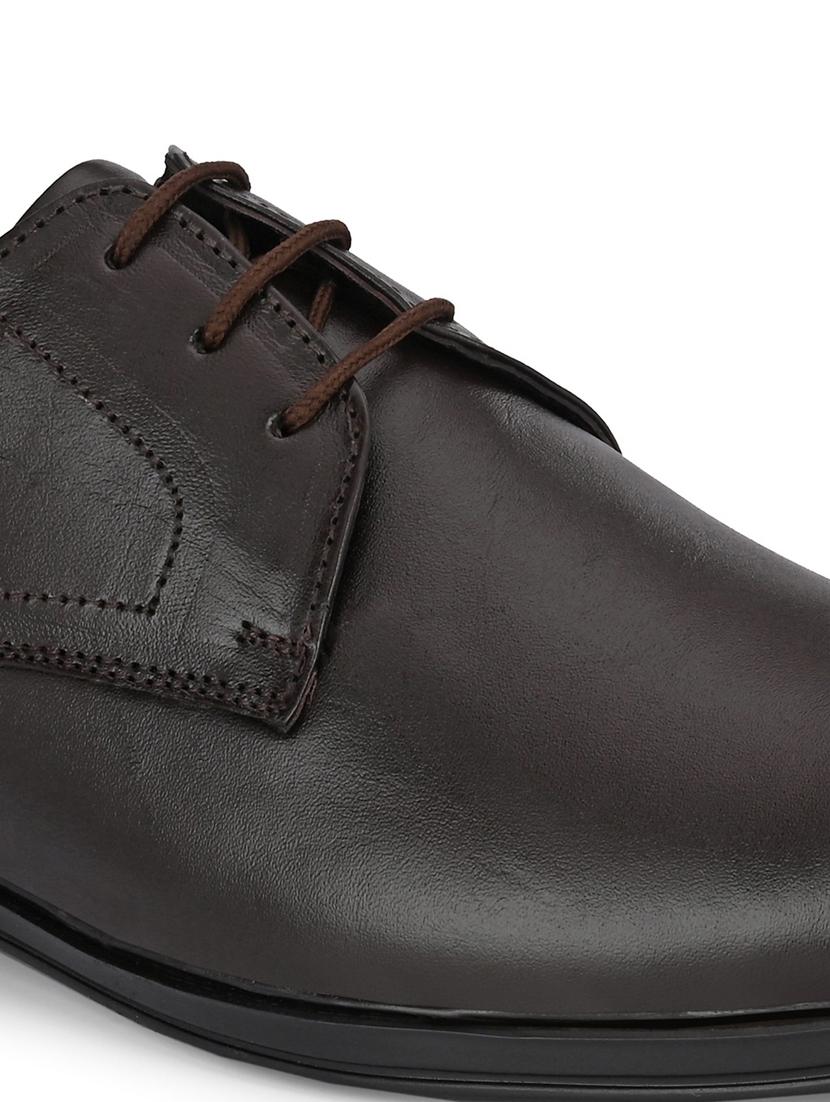 brown leather laceup derbies - 19343033 - Standard Image - 5