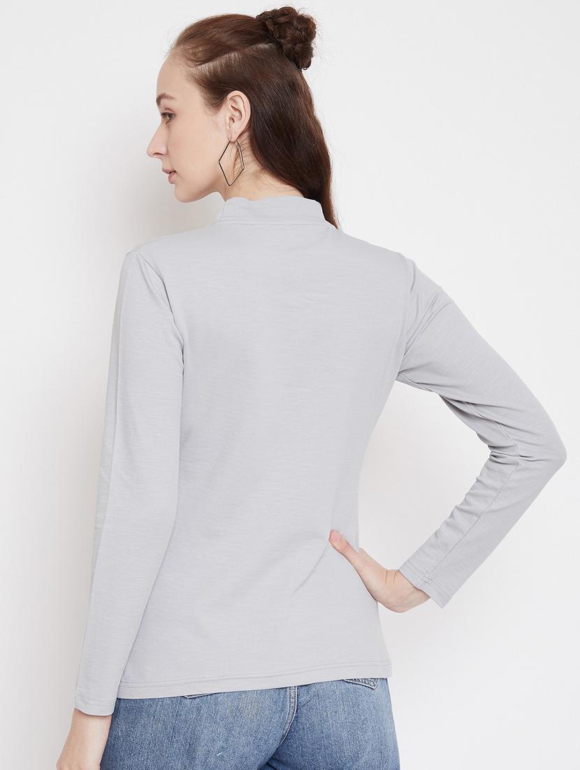 grey long sleeves regular tee - 19344327 - Standard Image - 3