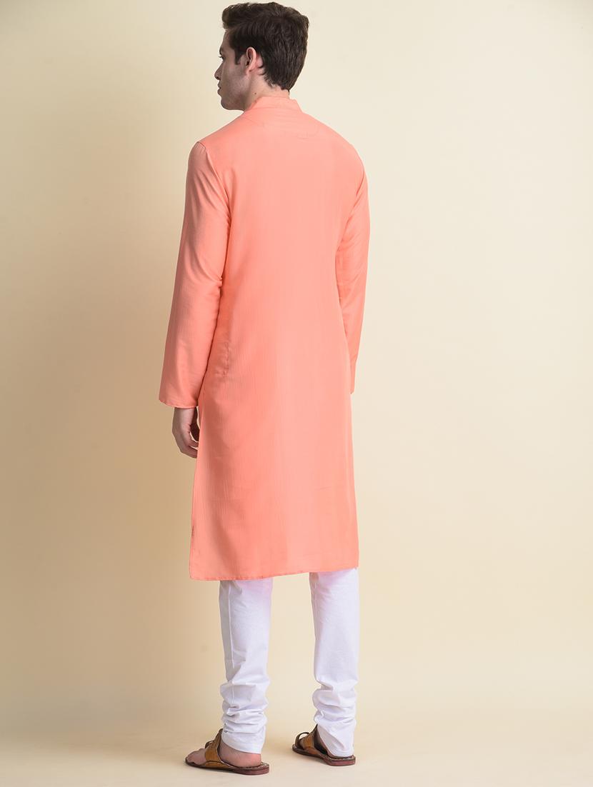 men solid kurta churidar ethnic wear set - 19344357 - Standard Image - 3