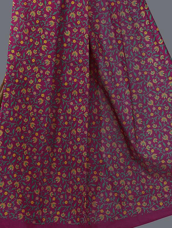 magenta printed saree with blouse - 19345325 - Standard Image - 3