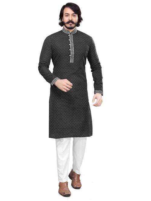 printed cotton kurta pyjama set - 19345511 -  Standard Image - 0