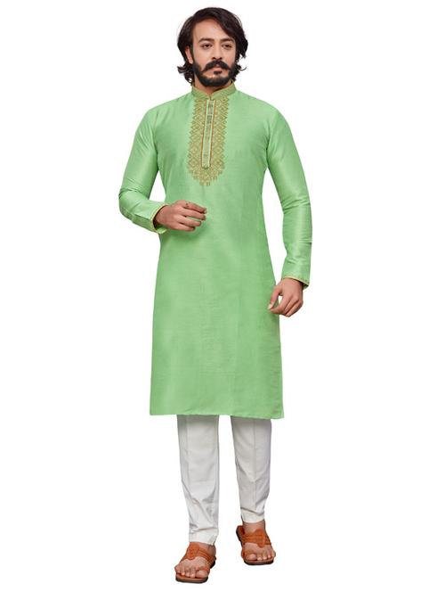 solids cotton kurta pyjama set - 19345596 -  Standard Image - 0