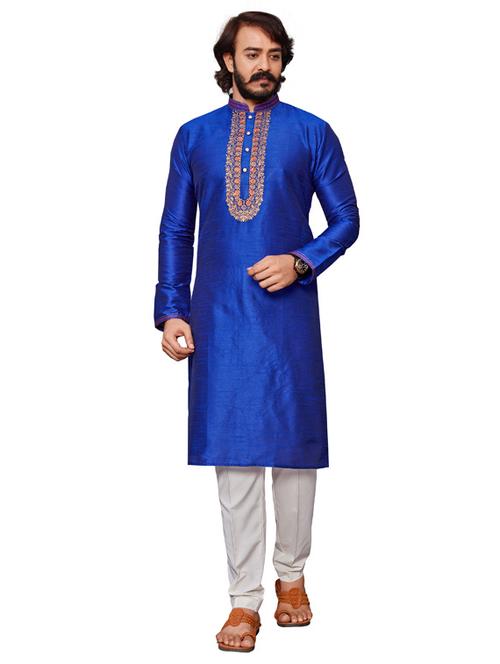 solids cotton kurta pyjama set - 19345602 - Standard Image - 0