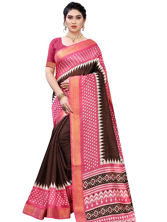 pink printed saree - 19345720 - Zoom Image - 0