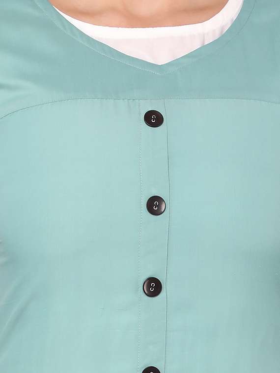 blue rayon a-line dress - 19349138 -  Standard Image - 3