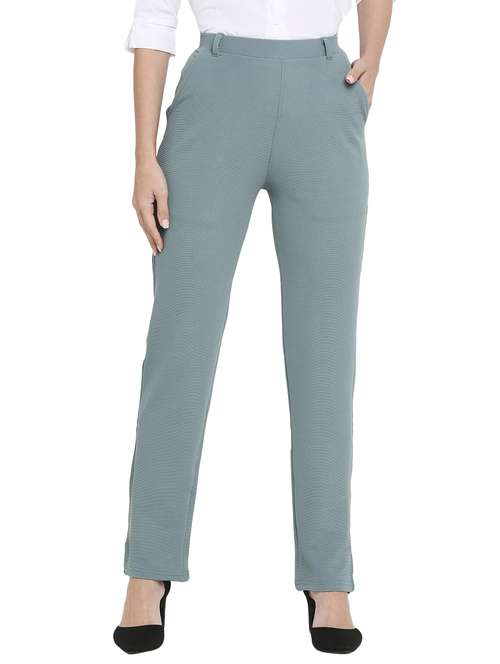 green solid peg trouser - 19349321 -  Standard Image - 0