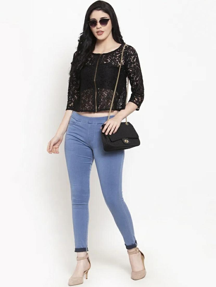 black net crop top - 19349396 - Standard Image - 3